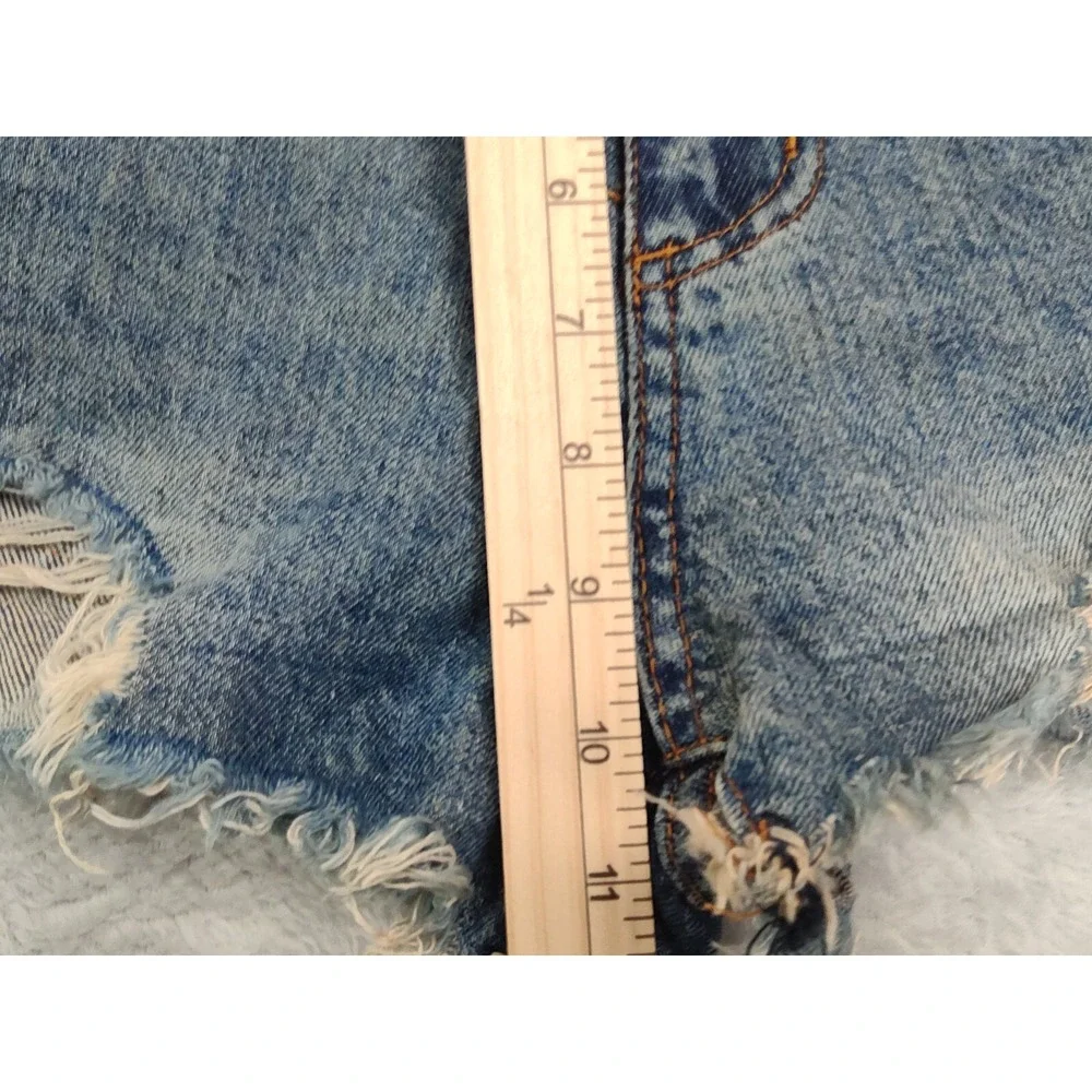 SONG Shorts Womens Size 11 Blue Distressed Denim Cutoffs Medium Rise Waist 30
